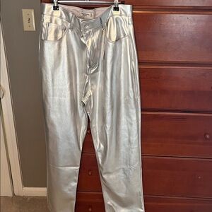 Abercrombie & Fitch Silver High Rise Trousers size 32 / 14 bnwt